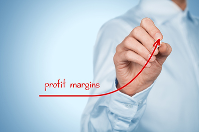 Profit Margins Being Drawn in Red Pen on Chart