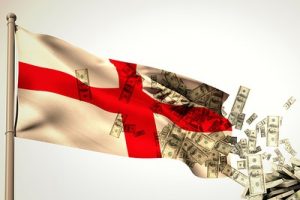 England Flag and Falling Dollars