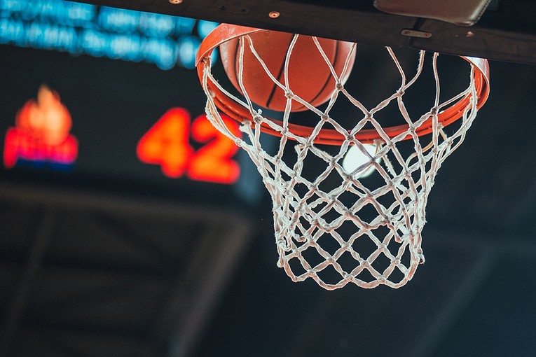 Basketball in Hoop