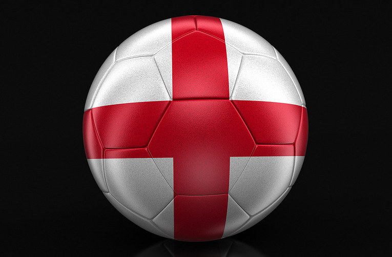 English Flag Football Against Black Background