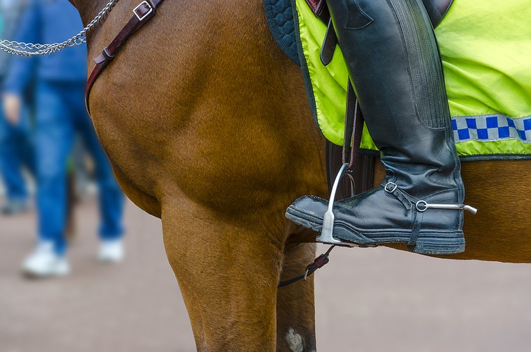 Boot of Mounted Police Officer